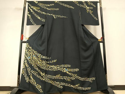 平和屋着物●訪問着　友禅　花鳥文　鈴乃屋扱い　正絹　逸品　AABI9044fy