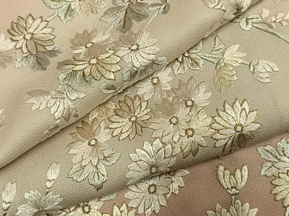平和屋着物●訪問着　総手刺繍　草花文　金糸　正絹　逸品　AABI9045fy