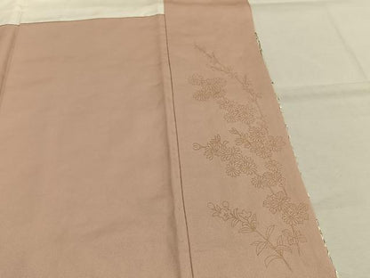 平和屋着物●訪問着　総手刺繍　草花文　金糸　正絹　逸品　AABI9045fy