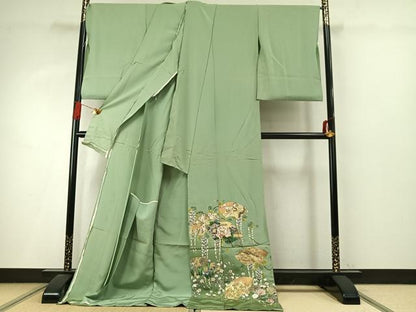 平和屋着物●金彩友禅作家　木村桂友　訪問着　古都乃彩　金銀彩　仮絵羽　正絹　逸品　未使用　AABI9047fy