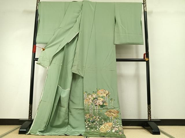 平和屋着物●金彩友禅作家　木村桂友　訪問着　古都乃彩　金銀彩　仮絵羽　正絹　逸品　未使用　AABI9047fy