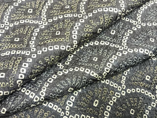 平和屋着物●上質な小紋　絞り　扇　正絹　逸品　AABI9049fy