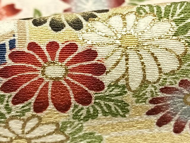 平和屋着物●訪問着　友禅　作家物　風景花文　暈し染め　金彩　正絹　逸品　未使用　AABI9052fy