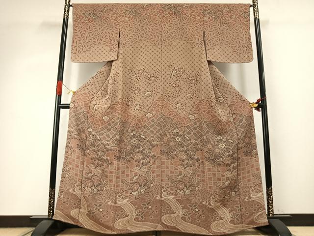 平和屋着物●訪問着　辻が花　金彩　鬼しぼ縮緬　正絹　逸品　AABI9053fy