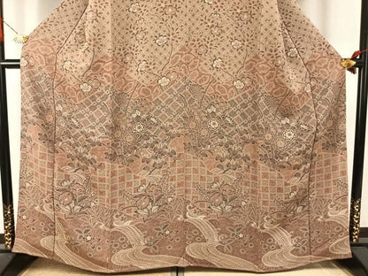 平和屋着物●訪問着　辻が花　金彩　鬼しぼ縮緬　正絹　逸品　AABI9053fy