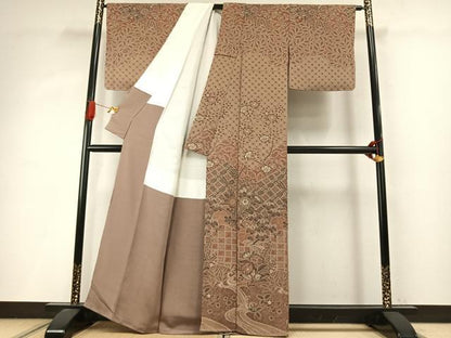平和屋着物●訪問着　辻が花　金彩　鬼しぼ縮緬　正絹　逸品　AABI9053fy