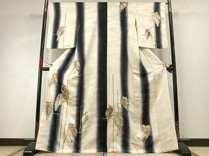 平和屋着物●訪問着　梟　暈し染め　金銀彩　正絹　逸品　AABI9055fy