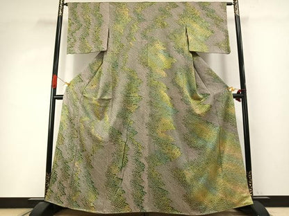 平和屋着物●訪問着　総絞り　霞文　正絹　逸品　AABI9056fy