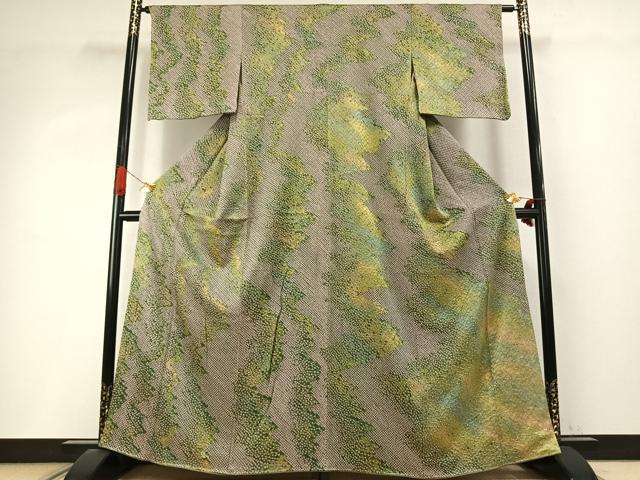 平和屋着物●訪問着　総絞り　霞文　正絹　逸品　AABI9056fy