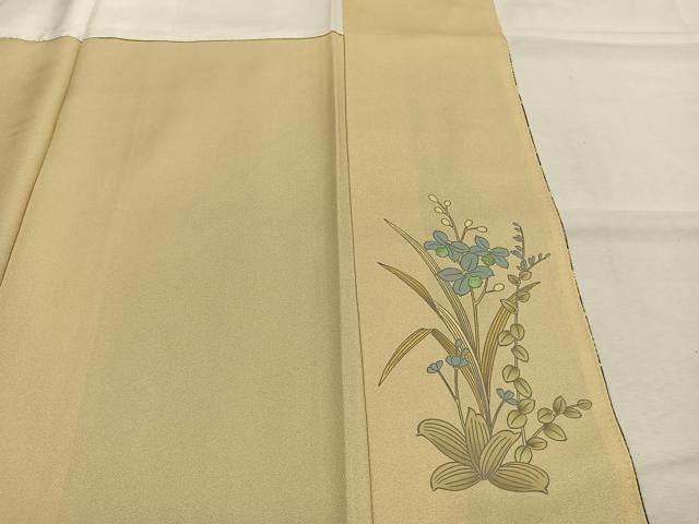 平和屋着物●加納真　訪問着　手描き　花鳥文　暈し染め　金彩　正絹　逸品　AABI9057fy
