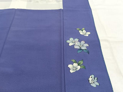 平和屋着物●豪華振袖　草花文　暈し染め　金銀彩　銀通し地　正絹　逸品　AABI9058fy