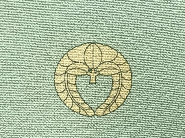 平和屋着物●国際的オートクチュール　デザイナー　君島一郎　KIMIJIMA　色留訪問着　飛鳥草葉文　金糸　正絹　逸品　AABI9059fy