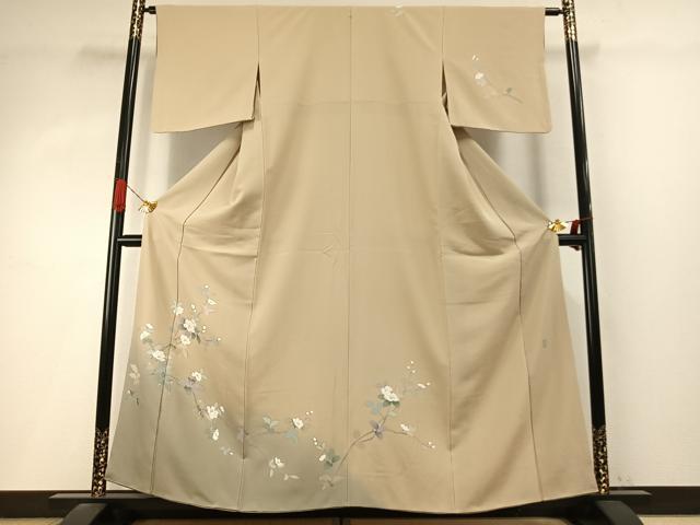 平和屋着物●訪問着　友禅　作家物　枝花文　暈し染め　正絹　逸品　AABI9060fy