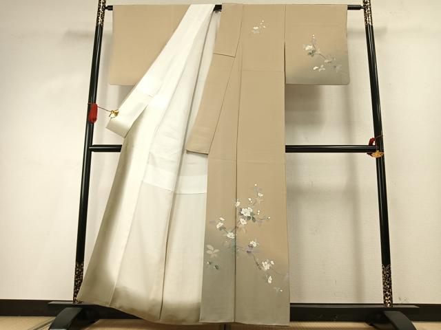 平和屋着物●訪問着　友禅　作家物　枝花文　暈し染め　正絹　逸品　AABI9060fy