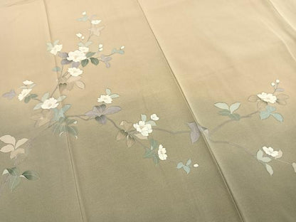 平和屋着物●訪問着　友禅　作家物　枝花文　暈し染め　正絹　逸品　AABI9060fy