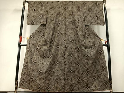 平和屋着物●本場大島紬　龍郷絣　正絹　逸品　AABI9061fy