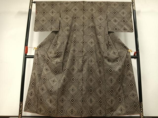 平和屋着物●本場大島紬　龍郷絣　正絹　逸品　AABI9061fy