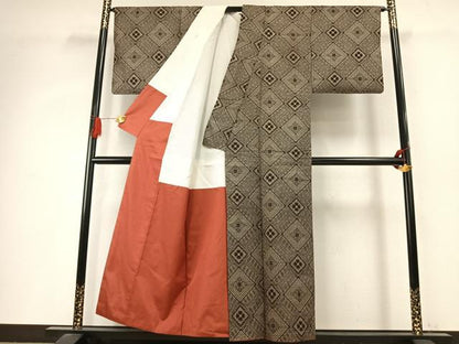 平和屋着物●本場大島紬　龍郷絣　正絹　逸品　AABI9061fy