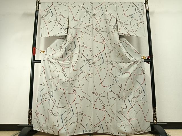 平和屋着物●上質な小紋　幾何学文様　正絹　逸品　AABI9065fy
