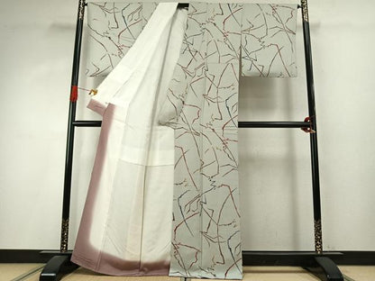 平和屋着物●上質な小紋　幾何学文様　正絹　逸品　AABI9065fy