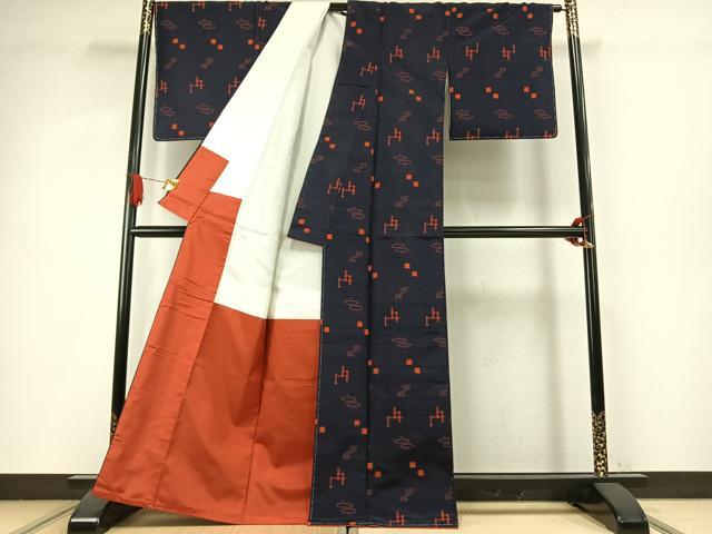平和屋着物●上質な紬　琉球絣　正絹　逸品　AABI9066fy