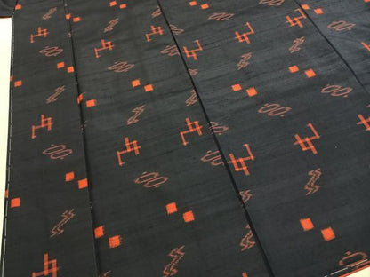 平和屋着物●上質な紬　琉球絣　正絹　逸品　AABI9066fy