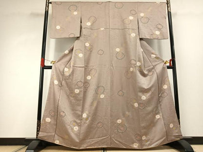 平和屋着物●上質な小紋　絞り　草花文　金彩　正絹　逸品　AABI9071fy