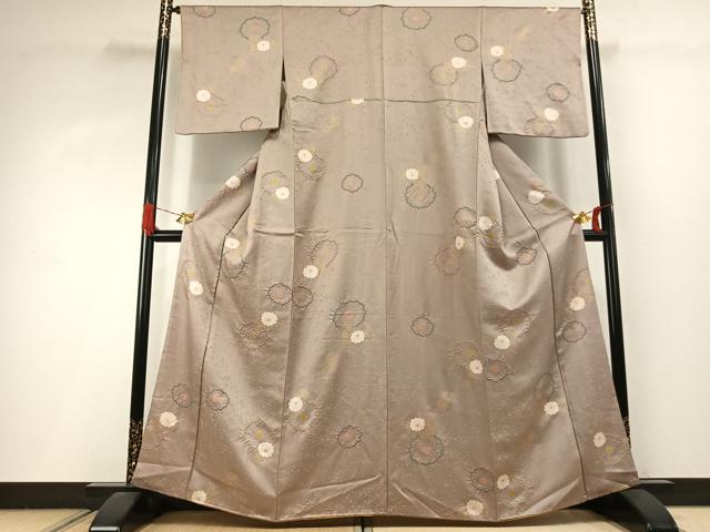 平和屋着物●上質な小紋　絞り　草花文　金彩　正絹　逸品　AABI9071fy
