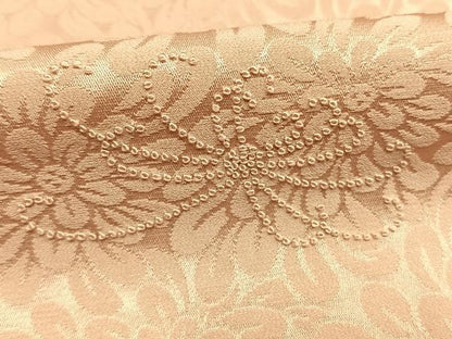 平和屋着物●上質な色無地　中国三大刺繍　相良刺繍　花尽くし地紋　水柿色　正絹　逸品　AABI9074fy