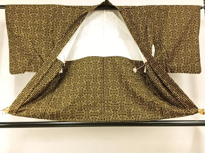 平和屋着物●本場大島紬　龍郷絣　秋名バラ　アンサンブル　正絹　逸品　AABI9075fy