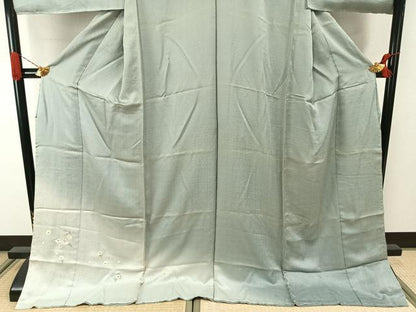 平和屋着物●色留訪問着　紫孫　総刺繍　草花文　暈し染め　金糸　仮絵羽　正絹　逸品　未使用　AABI9076fy
