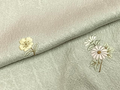 平和屋着物●色留訪問着　紫孫　総刺繍　草花文　暈し染め　金糸　仮絵羽　正絹　逸品　未使用　AABI9076fy