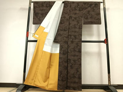 平和屋着物●本場大島紬　鼓文様　やまと誂製　正絹　逸品　未使用　AABI9078fy