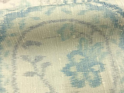 平和屋着物●小千谷紬　吉祥花文　正絹　逸品　AABI9079fy