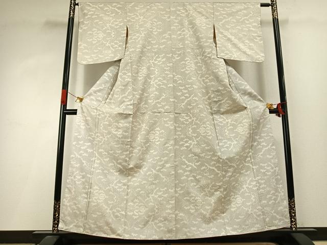 平和屋着物●本場大島紬　白大島　カタス　風景文　正絹　逸品　AABI9080fy