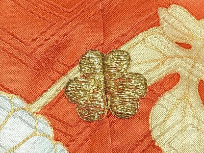 平和屋着物●十日町老舗ブランド　吉澤友禅　吾妻徳穂　振袖　駒刺繍　鴛鴦花文　金彩　正絹　逸品　AABI9082fy