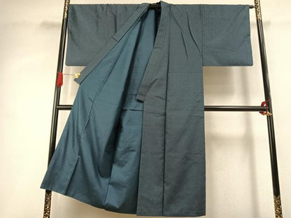 平和屋着物●男性　紬　アンサンブル　140亀甲　総詰め　正絹　逸品　AABI9083fy