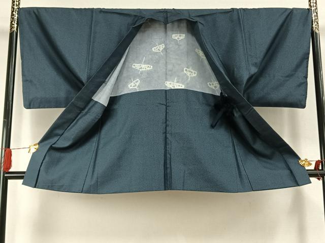 平和屋着物●男性　紬　アンサンブル　140亀甲　総詰め　正絹　逸品　AABI9083fy