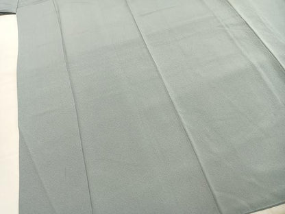 平和屋着物●上質な色無地　うこん染　千草鼠色　反端付き　正絹　逸品　AABI9085fy