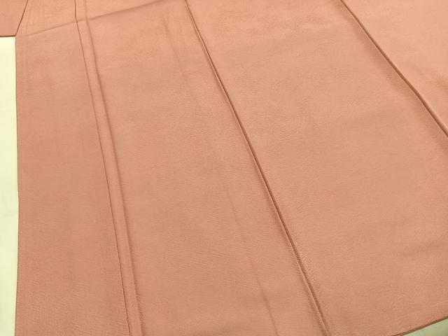 平和屋着物●本加賀友禅作家　毎田仁郎監修　色無地　珊瑚色　正絹　逸品　未使用　AABI9088fy