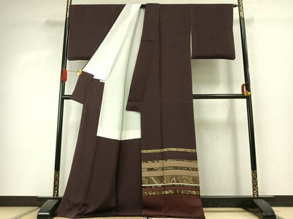 平和屋着物●訪問着　横段文　正絹　逸品　AABI9091fy