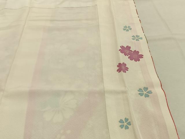 平和屋着物●豪華振袖　駒刺繍　御所車花文　暈し染め　金彩　京都きもの友禅扱い　正絹　逸品　AABI9092fy