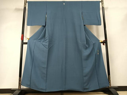 平和屋着物●本草木染作家　瑞寶　色無地　紺鼠色　正絹　逸品　AABI9103fy