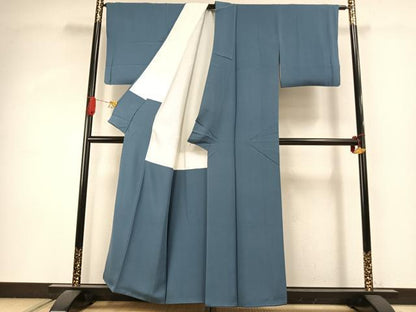 平和屋着物●本草木染作家　瑞寶　色無地　紺鼠色　正絹　逸品　AABI9103fy