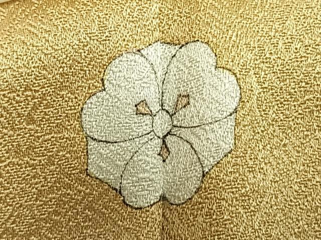 平和屋着物●上質な色無地　作家物　草花地紋　砥粉色　正絹　逸品　未使用　AABI9105fy