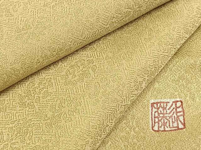 平和屋着物●上質な色無地　作家物　草花地紋　砥粉色　正絹　逸品　未使用　AABI9105fy