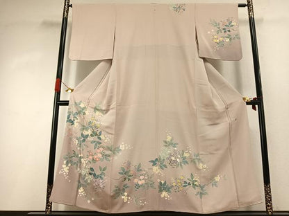 平和屋着物●訪問着　友禅　作家物　草花文　暈し染め　正絹　逸品　AABI9106fy