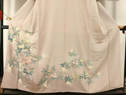 平和屋着物●訪問着　友禅　作家物　草花文　暈し染め　正絹　逸品　AABI9106fy