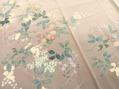 平和屋着物●訪問着　友禅　作家物　草花文　暈し染め　正絹　逸品　AABI9106fy