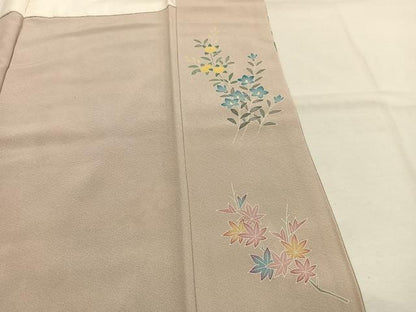 平和屋着物●訪問着　友禅　作家物　草花文　暈し染め　正絹　逸品　AABI9106fy